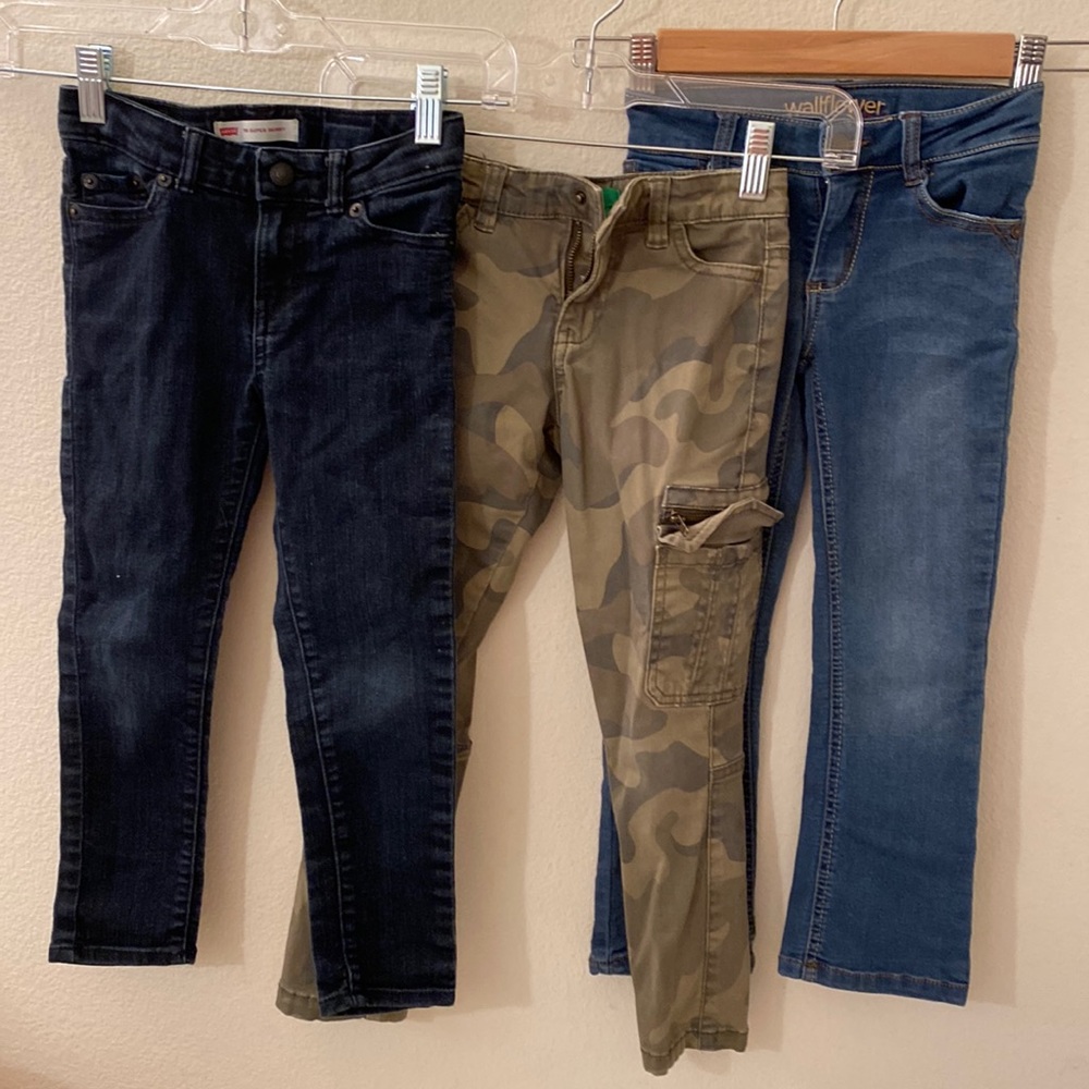 Lot of six Girl’s jeans/pants various brands size 5